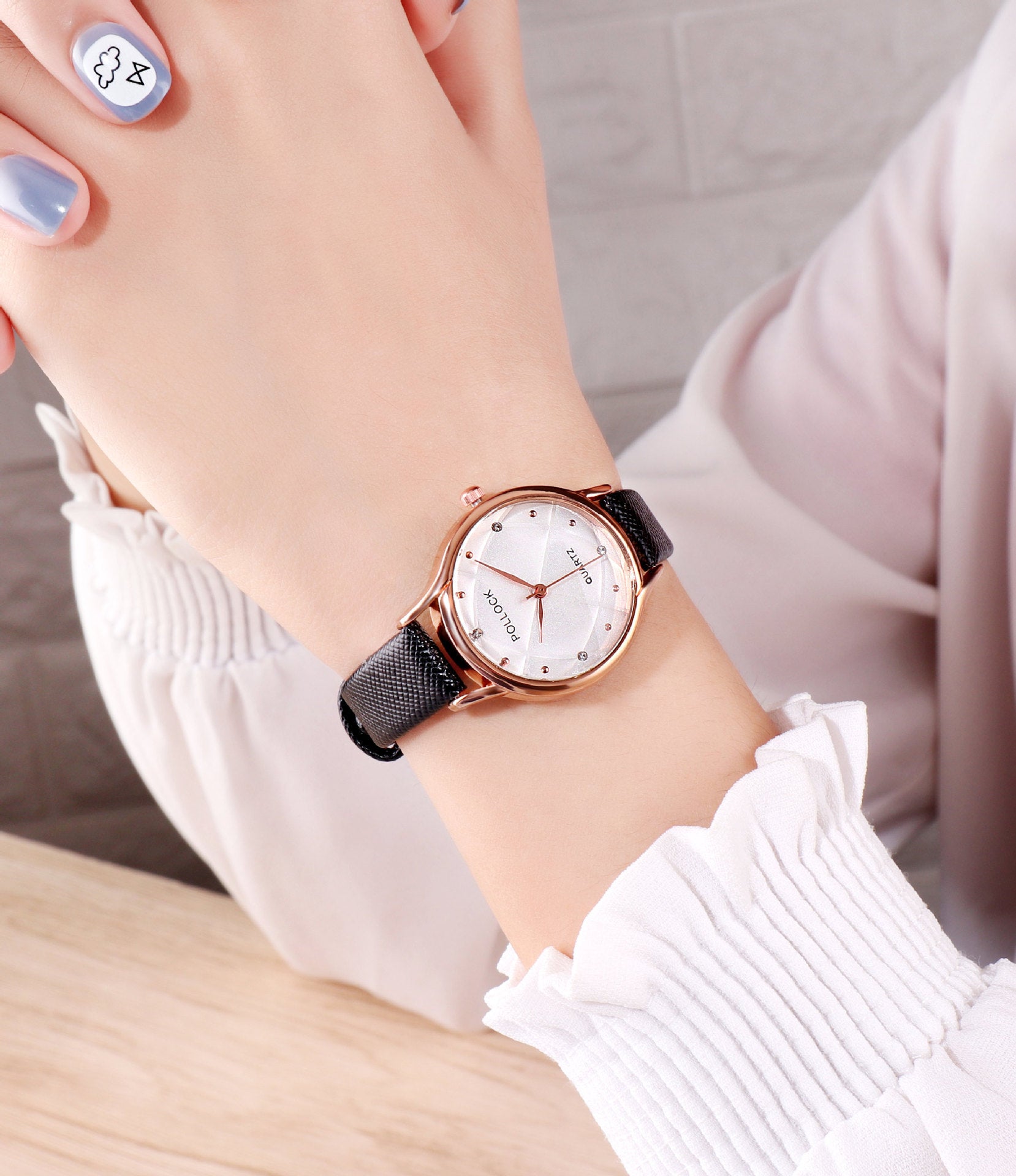 Pollock Fashion Ladies Watch Trend Rhinestone Simple Belt Small Women&#039;s Watch Fashion Business Quartz Women&#039;s Watch