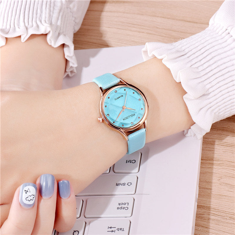 Pollock Fashion Ladies Watch Trend Rhinestone Simple Belt Small Women&#039;s Watch Fashion Business Quartz Women&#039;s Watch