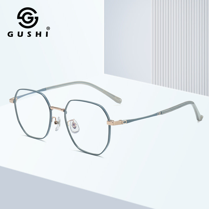 New Women&#039;s Fashion Trend Flat Mirror Metal Kick-off Glasses Frame Men&#039;s High-end Sense Factory Wholesale Myopia Glasses Frame