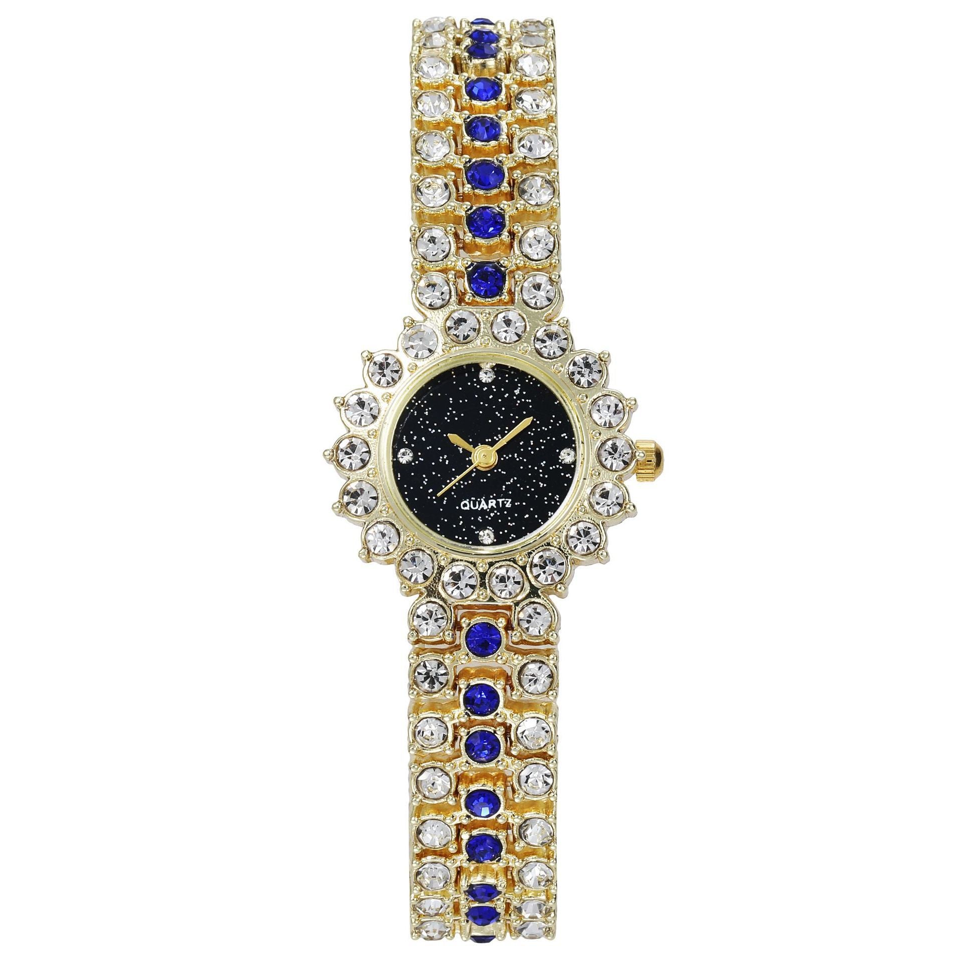 Fashion Full Diamond Women&#039;s Watch Bracelet Watch Star Surface Simple Temperament Round Water Diamond British Watch