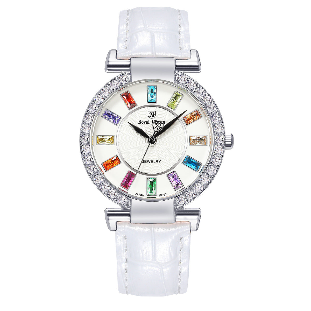 Royal Crown Royakron Watch Casual Belt Color Inlaid Zircon Fashion Women&amp;#039;s Watch
