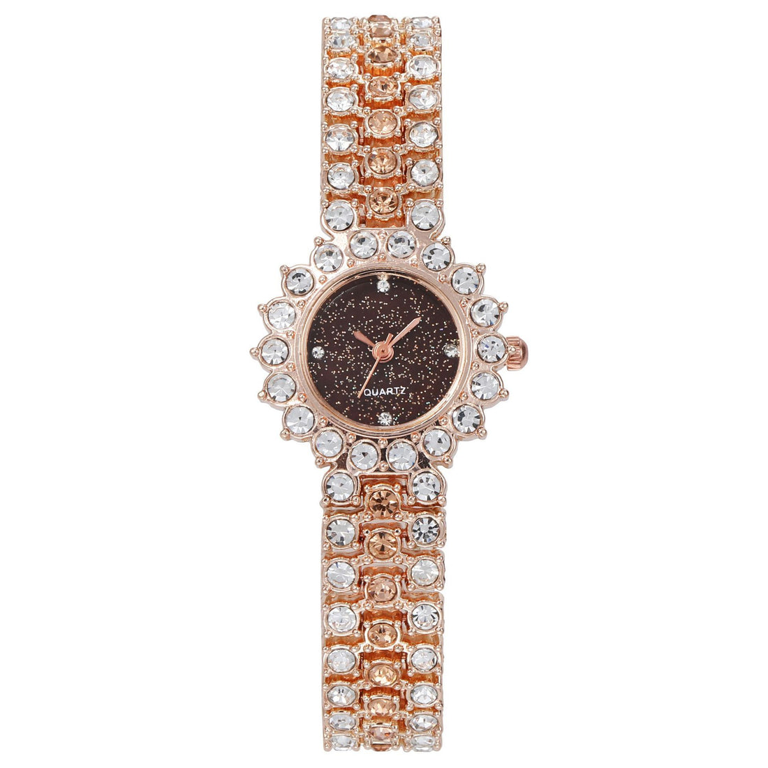 Fashion Full Diamond Women&#039;s Watch Bracelet Watch Star Surface Simple Temperament Round Water Diamond British Watch
