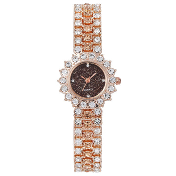 Fashion Full Diamond Women&#039;s Watch Bracelet Watch Star Surface Simple Temperament Round Water Diamond British Watch
