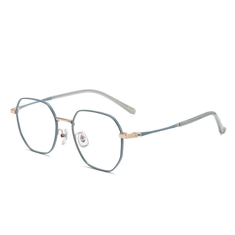 New Women&#039;s Fashion Trend Flat Mirror Metal Kick-off Glasses Frame Men&#039;s High-end Sense Factory Wholesale Myopia Glasses Frame
