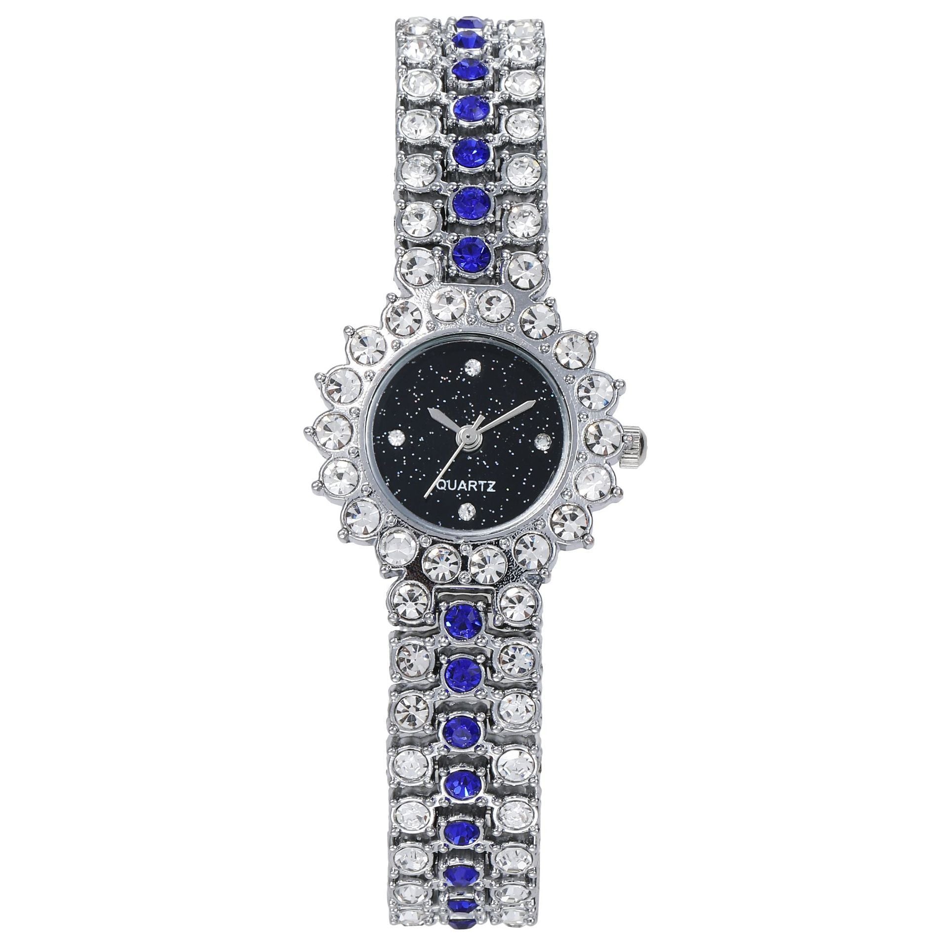 Fashion Full Diamond Women&#039;s Watch Bracelet Watch Star Surface Simple Temperament Round Water Diamond British Watch