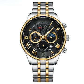 Men&#039;s Watch Calendar Watch Steel Band Watch Six-pin Sports Men&#039;s Watch Business Quartz