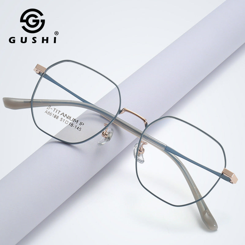 New Women&#039;s Fashion Trend Flat Mirror Metal Kick-off Glasses Frame Men&#039;s High-end Sense Factory Wholesale Myopia Glasses Frame
